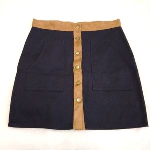 SKIRT Primark Atmosphere Button Front Skirt, Black and Tan, NWT